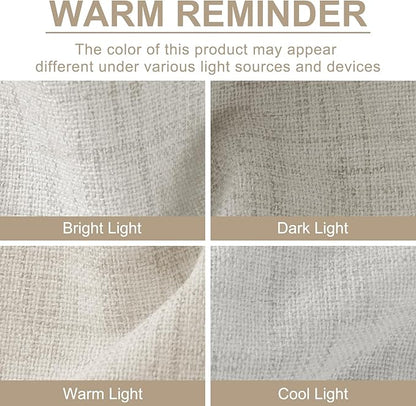 100% Blackout Shield Linen Blackout Curtains for Bedroom 96 Inches Long, Back Tab/Rod Pocket Living Room Drapes, Thermal Insulated Blackout Curtains 2 Panels Set, 50" W x 96" L, Beige