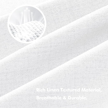 MIULEE 100% Blackout Linen Curtains for Bedroom, Bright White Solid Luxury Decor Thermal Insulation Room Darkening Drapes for Living Room Nursery Back Tab Rod Pocket 42 x 84 Inches, 2 Panels