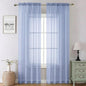 Lecloud Denim Blue Sheer Curtains 90 Inches Long 2 Panels, Voile Rod Pocket Light Filtering Window Curtains for Living Room Bedroom Dining Room, Airy Drapes for Balcony, Each Panel 42" W x 90" L