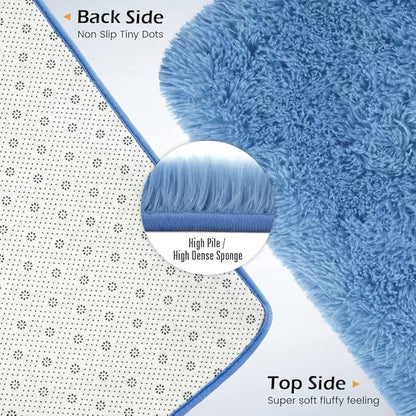 Amearea Premium Soft Area Rug 4x5.3 Feet, Blue Rugs for Living Room, Fluffy Carpet for Bedroom Nursery Playroom Teen Home Decor, Comfortable Indoor Furry Dorm Carpets, Cobalt Blue