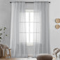 OVZME Light Grey Sheer Curtains 96 Inches Long 2 Panels - Soft Light Filtering Window Sheer Panels for Living Room/Bedroom, Top Dual Rod Pocket, 1 Pair, Each 42Wx96L Inches