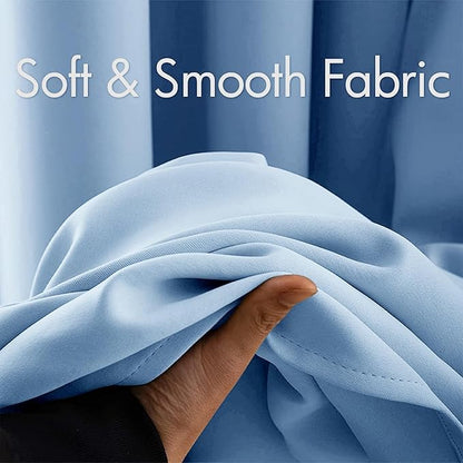 MIULEE Blackout Curtains for Bedroom Living Room Thermal Insulated Room Darkening Grommet Top Solid Light Blocking Drapery Set of 2 Window Panels 52 x 72 Inches Sky Blue