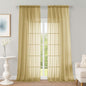 OWENIE Extra Long Gold Sheer Curtains 96 Inches Long 2 Panels Set, Soft Lightweight Airy Voile Sheer Curtain for Bedroom Living Room, Rod Pocket Solid Color Farmhouse Curtains, 59" Wx96 L Inch