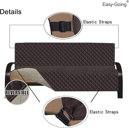 Easy-Going Futon Sofa Slipcover Reversible Sofa Cover Armless Cover Furniture Protector Couch Cover Water Resistant Pets, Kids, Children, Dog, Cat Chocolate/Beige