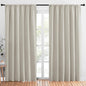 NICETOWN Living Room Curtains, Blackout Draperies, Natural, 1 Pair, 70 x 84-inch, Home Decorations Thermal Insulated Solid Rod Pocket Blackout Drapes for Cafe
