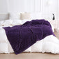 Puncuntex Deep Purple Throw Blanket 108"×90" inches Fuzzy 3D Jacquard Decorative Flannel Fleece Super Soft Plush Cozy Blanket for Couch Sofa Chair Lightweight