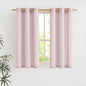 NICETOWN Blush Pink Short Linen Curtains for Kitchen, Thick Flax Small Window Treatments Semi Sheer Privacy Assured with Light Through for Cafe/Bathroom, W42 x L48, 2 Panels