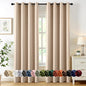 MIULEE Beige Blackout Curtains for Bedroom Living Room 84 Inches Long 2 Panels, Thermal Insulated Room Darkening Drapes Solid Grommet Noise Reduction Light Blocking Window Treatments 50x84 Inch