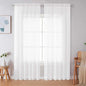 Simplebrand White Sheer Curtains 90 Inches Long, Light Filtering Rod Pocket Solid Color Window Sheer Curtain Panels, Elegant Curtains & Drapes for Living Room, Bedroom 2 Panels (White, 59" W x 90" L)