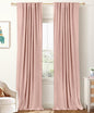 100% Blackout Shield Linen Blackout Curtains for Bedroom 120 Inches Long, Back Tab/Rod Pocket Living Room Drapes, Thermal Insulated Blackout Curtains 2 Panels Set, 50" W x 120" L, Blush Pink