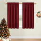 DWCN Christmas Burgundy Room Darkening Blackout Curtains - Thermal Insulated Privacy Energy Saving Window Curtain Drapes 38 x 54 inch Length, Set of 2 Bedroom Living Room Curtains