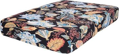 hyha Printed Couch Cushion Covers, Floral Sofa Covers Washable for 2 Cushion Couch, Stretch Pattern Outdoor Cushion Covers for Patio Furniture with Elastic Bottom(Medium, Floral)