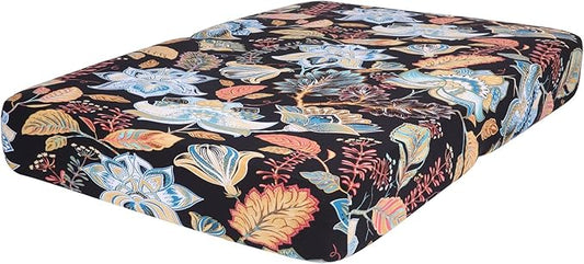 hyha Printed Couch Cushion Covers, Floral Sofa Covers Washable for 2 Cushion Couch, Stretch Pattern Outdoor Cushion Covers for Patio Furniture with Elastic Bottom(Medium, Floral)