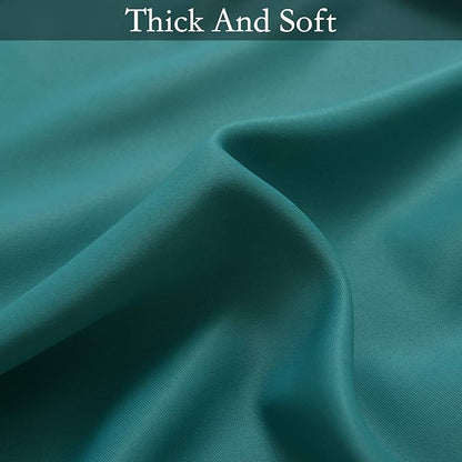 SimpleHome Ombre Room Darkening Curtains for Bedroom, Light Blocking Gradient Grey White to Teal Thermal Insulated Grommet Window Curtains/Drapes for Living Room,2 Panels, 52x84 inches Length