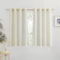 NICETOWN Linen Blend Kitchen Window Curtains Over Sink, Grommet Short Curtains for Small Window Thick Flax Linen Weave Privacy Added for Cafe/Bathroom, Off White, W55 x L36, 2 Panels