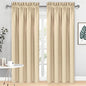 DWCN Blackout Curtains Room Darkening Thermal Insulated Bedroom Curtains Window Curtain Panels, 42 x 84 inches Long, Set of 2 Beige Rod Pocket Drapes