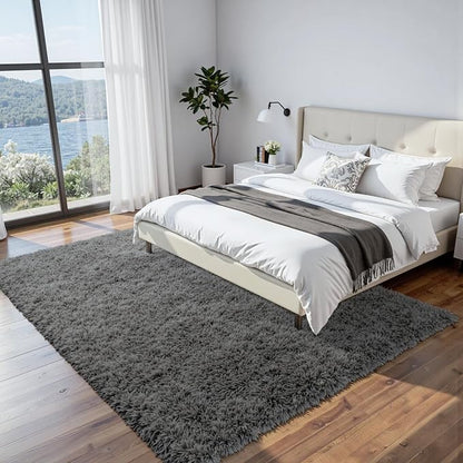 6x9 Area Rugs for Living Room Rug: Soft Fluffy Shag Gray Rugs for Bedroom, Non-Slip Large Fuzzy Plush Rug Indoor Floor Carpet for Nursery Kids Boys Girls Room, Dorms, Playroom, Modern Home Decor