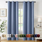 MIULEE Denim Blue Blackout Curtains for Bedroom Living Room 72 Inches Long 2 Panels, Thermal Insulated Room Darkening Drapes Solid Grommet Noise Reduction Light Blocking Window Treatments 40x72 Inch