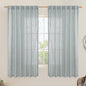 LAMIT Faux Linen Curtains 63 inches Long for Bedroom, Back Tab and Rod Pocket Linen Drapes Light Filtering Semi Sheer Curtains for Small Window/Farmhouse, 2 Panels (52 x 63 Inch, Greyish Blue)