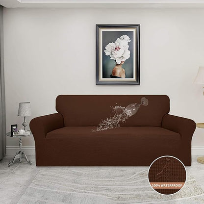 Easy-Going 100% Waterproof Couch Cover, Dual Waterproof Sofa Cover, Stretch Jacquard Sofa Slipcover, Leakproof Furniture Protector for Kids, Pets, Dog and Cat (Sofa, Coffee)