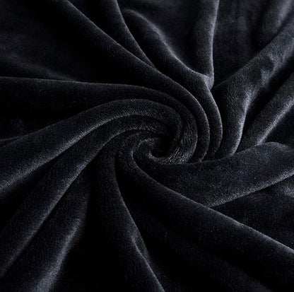 TASTHROW Large Flannel Fleece Throw Blanket, 90×90 Inch - Cozy Lightweight Thick Blanket - All Seasons Suitable for Women, Men and Kids (Black)