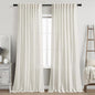 Nanspring Cream Linen Curtains 84 Inch Length 2 Panels Set for Living Room Back Tab Light Filtering Semi Sheer Curtain for Bedroom Farmhouse Drapes, 60x84 Inch, 2 Panels