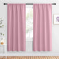 NICETOWN Blackout Curtains for Living Curtains, Rouge Pink, 2 Panels, 42 by 72, Room Darkening Window Curtain Panels, Easy-Care Solid Thermal Insulated Draperies/Drapes for Daughter Room