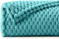 BEDELITE Fleece Twin Blanket for Couch & Bed - 3D Jacquard Decorative Teal Throw, Super Soft and Cozy Warm Fuzzy Blanket All Seasons Suitable, 60x80Inches