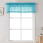 Chyhomenyc Sheer Valances for Windows 2 Pack, Small Window Curtains for Living Room Bathroom Cafe Laundry Basement, Modern Top Dual Rod Pocket Voile Curtain, 42W x 18L inches, Turquoise