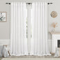 Nanspring White Linen Curtains 90 Inches Long for Bedroom Back Tab Light Filtering Privacy Sheer Curtain Modern Farmhouse Coastal Decor White Cotton Textured Gauze Curtain 2 Panel Set 70x90