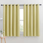 NICETOWN Thermal Insulated Paler Yellow Blackout Curtains for Bedroom, Set of 2, 70 by 63 inches Long, Window Treatment Solid Grommet Room Darkening Drape Panels for Bedroom
