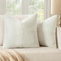 MIULEE White Decorative Throw Pillow Covers 20x20 Inch for Couch Bed Sofa Pack of 2 Boho Farmhouse Throw Pillows Soft Cross Corduroy Patchwork Textured Cushion Cases
