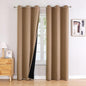 ChrisDowa 100% Blackout Curtains 72 inch Long for Bedroom with Black Liner, 2 Thick Layers Total Blackout Thermal Insulated Grommet Window Curtains 2 Panels Set (Cappuccino, 42 x 72 Inch)
