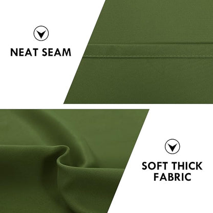 DWCN Olive Green Room Darkening Blackout Curtains - Thermal Insulated Privacy Energy Saving Window Curtain Drapes 38 x 54 inch Length, Set of 2 Bedroom Living Room Curtains
