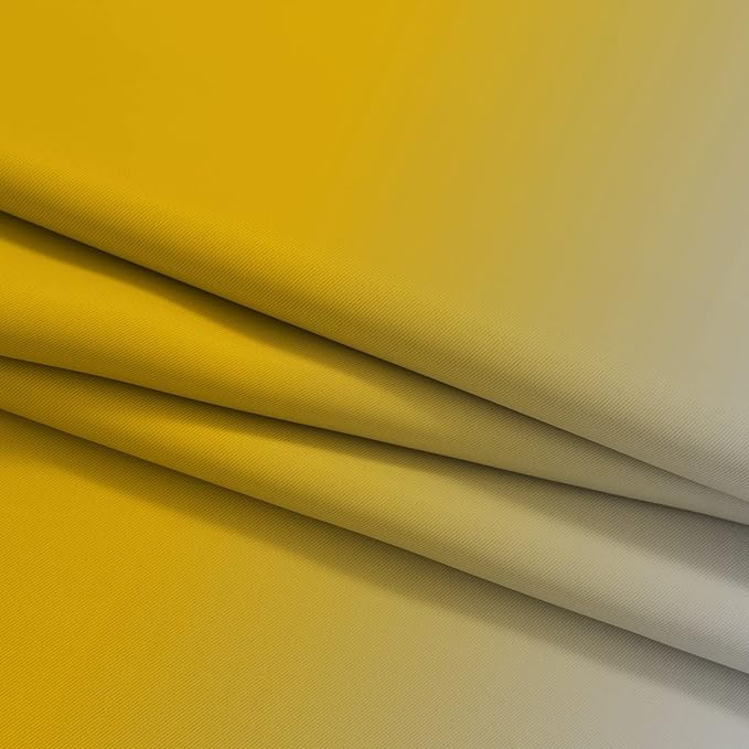 Yakamok Yellow Ombre Curtains 63 Inches Long, Light Blocking Gradient Color Curtain Panels, Room Darkening Grommet Window Drapes for Bedroom(52x63 Inch, 2 Panels)