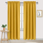 DWCN Blackout Curtains Room Darkening Thermal Insulated Bedroom Curtains Window Curtain Panels, 52 x 84 inches Long, Set of 2 Yellow Rod Pocket Drapes