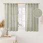 LAMIT 45 Inch Length Linen Curtains for Small Window, Semi Sheer Light Filtering Panels Back Tab and Rod Pocket Neutral Drapes for Bedroom, Sage Grey, 2 Panels, 34 x 45 Inch