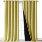 NICETOWN 100% Blackout Blinds, Laundry Room Decor Window Treatment Curtains for Large Patio Sliding Door, Thermal Insulated Paler Yellow Curtains for Bedroom, Set of 2, 70 inches x 108 inches