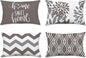 Hexagram Geometric Grey Pillow Covers 12x20 Set of 4, Decorative Outdoor Boho Modern Throw Pillow Covers, Home Sweet Home Farmhouse Cushion Case for Couch Sofa Bedroom Indoor Decor(No Insert)