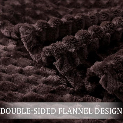 Exclusivo Mezcla Fleece Throw Blanket for Couch, Extra Large Fuzzy Coffee Bed Blankets, Soft Cozy Plush Sofa Throws for All Seasons, 50x70 Inches