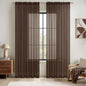 MIULEE Chocolate Brown Sheer Curtains 63 Inches Long 2 Panels, Light Filtering Voile Drapes with Rod Pocket for Bedroom and Living Room Windows