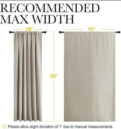 NICETOWN 2 Panels Blackout Curtains, Rod Pocket Thermal Insulated Drapess for Bedroom, Privacy Protection Easy-Care Heavy Duty Curtains for Living Room/Dining Room, W70 x L95 inches, Natural