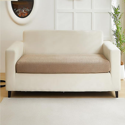 Couch Cushion Covers for Sofa Couch Covers Wear-Resistant Universal Sofa Cover Washable Stretch for Sectional Slipcovers (Texture-Light Coffee,Large Double Seat Cover)