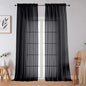 Black Sheer Curtains for Bedroom Living Room 96 Inches Long 2 Panels, Modern Airy Soft Lightweight Rod Pocket Light Filtering Sheer Curtains Drapes, Black, Each 59" Wx96 L Inch