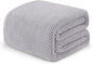 Exclusivo Mezcla Fleece Bed Blanket Twin Size, Super Soft and Warm Blankets for Couch, Sofa and Bed Waffle Textured, Cozy, Fuzzy and Lightweight (Light Grey, 60x80 inches)