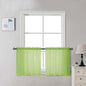 Chyhomenyc Sheer Lime Tier Curtains 24 Inch Length Set, Small Window Kitchen Curtains for Bathroom Living Room Basement, Farmhouse Short Voile Curtain 42Wx24L, Rod Pocket, 2 PCS