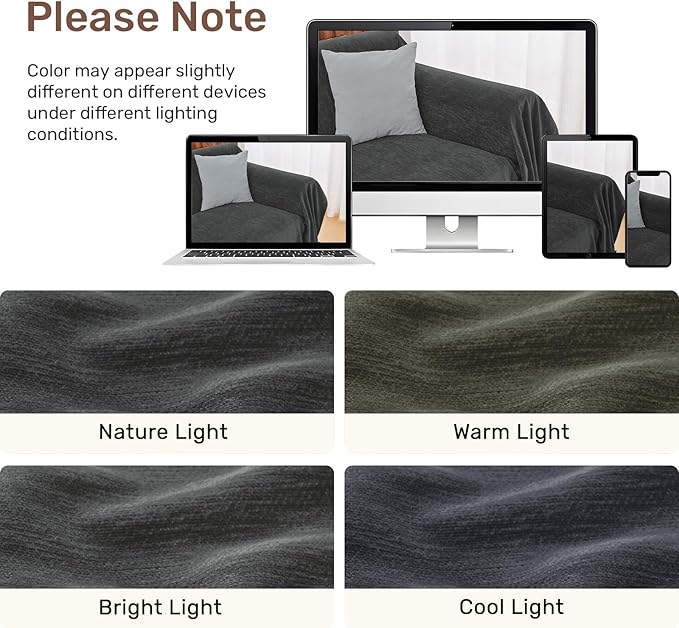 Sectional Couch Covers, 2 Pieces Washable L Shaped Couch Covers Sofa Blanket for Dogs Pet Friendly Sectional Sofa Slipcovers Furniture Covers,71"x118"+91"x134",(XXX-Large,Charcoal Gray)