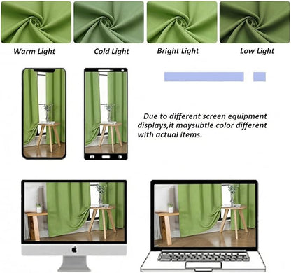 Simplebrand Ava Lime Blackout Curtains for Bedroom 63 Inch Length 2 Panels Set, Privacy Thermal Insulated Rod Pocket Door Window Curtains for Patio French Door Front Door, W40 x L63 Inch