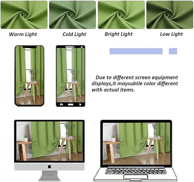 Simplebrand Ava Lime Blackout Curtains for Bedroom 96 Inches Long 2 Panels, Solid Thermal Insulated, Energy Saving Nursery Window Treatment Curtains Blackout Drapes, W40 x L96 Inch, Lime