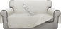 ISSUNTEX Double Protection 100% Waterproof Loveseat Sofa Covers for Living Room, Couch Covers for 2 Cushion Couch Sofa, Reversible Furniture Protector Sofa Cover for Dogs (Loveseat, Ivory/Ivory)